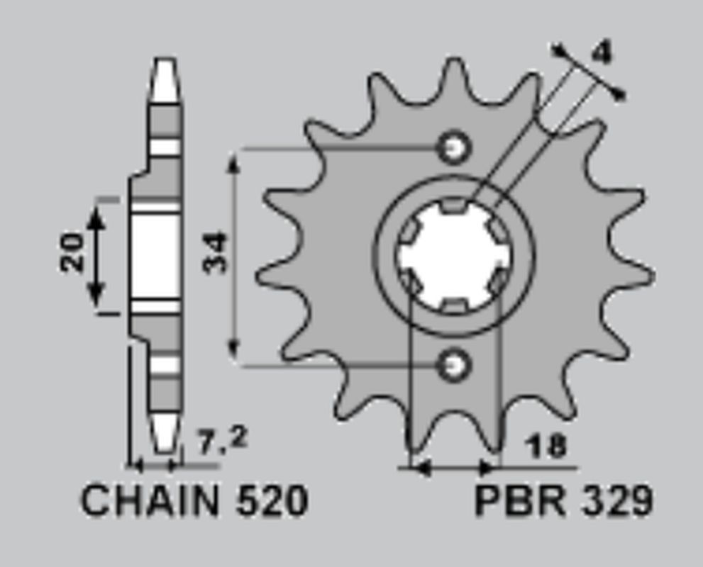 Sprocket front PBR 329 14 18NC (JTF25914)